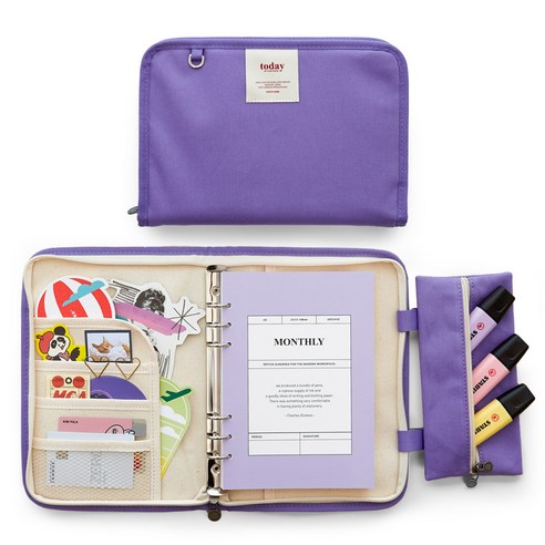 퍼니메이드 캔버스 6공 다이어리 커버 A5