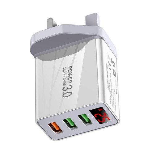 QC3.0 전화 충전기 아이폰 화웨이 USB 3 포트 LED 충전기 휴대용 고속 충전 어댑터 아이폰, 유형4, 유형5