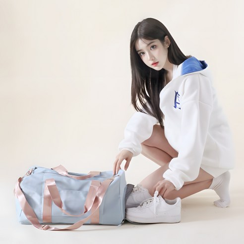 미모데이 여성 피트니스백 스포츠가방 운동가방, 스카이블루, 1개