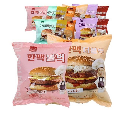 불벅 더블버거 햄버거 한맥 가성비짱 마시따 벅 등 7종총집합, 150g, 1세트