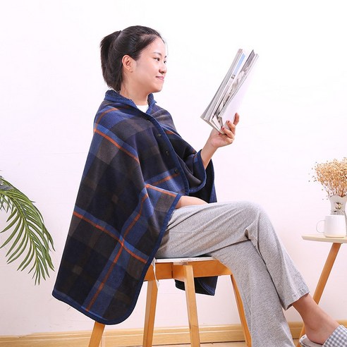 DFMEI 플란넬 래글런 낮잠 담요 사무실 에어컨 덮개 다용도 플러스두꺼운 싱글 담요, DFMEI 블루 격자 무늬, {"크기":"옵션1"}