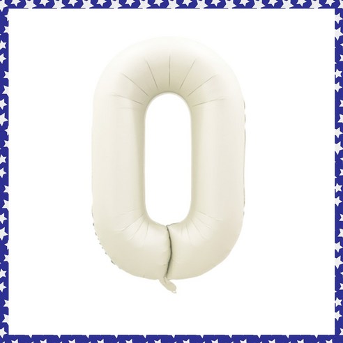 파티브로 32인치(=70cm) 파스텔 숫자풍선 생일 기념일 포토존 꾸미기, 숫자0, 2개, 크림화이트