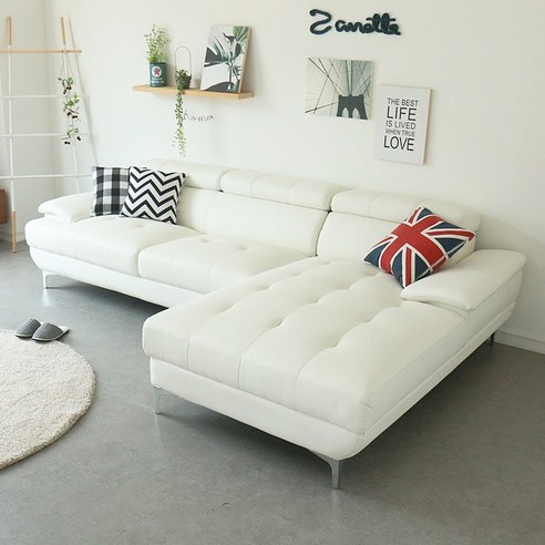 가성비 끝판왕! 자네트 빠울라 4인용 카우치 가죽소파로 거실을 스타일리시하게!