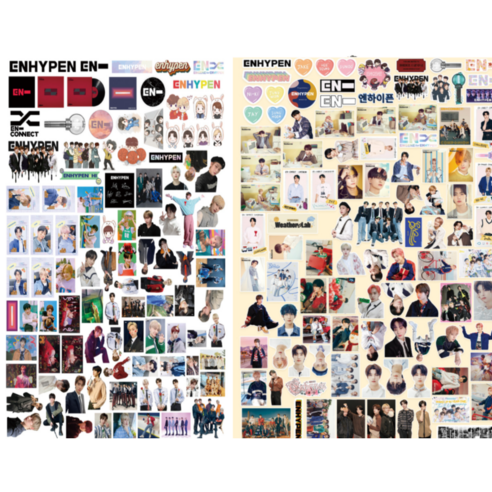 엔하이픈 ENHYPEN 앨범 Weather Lab DIMENSION DILEMMA굿즈 양면 포터카드 55장 스터커 105장 5종세트, 2종 스티커 세트