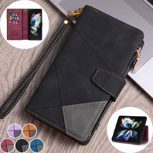 CaseDance 삼성 S22 울트라 플러스 폴더 케이스 Samsung Galaxy S21 S20 FE S10 S9 S8 Case 지갑형/지퍼/킥스탠드/안티 스크래치