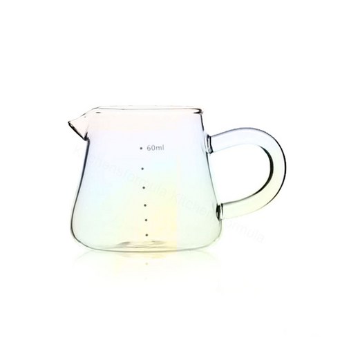 Bestra 내열유리 눈금형 밀크저그 시럽잔, 오로라 60ml, 1개