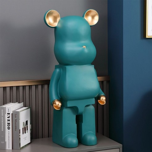 Uinox 베어브릭 저금통 50cm 대형 곰돌이 피규어 인테리어 소품 개업 집들이 선물, 그린(21*16*50cm)