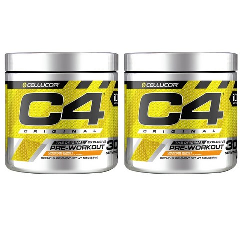 셀루코어 C4 오리지널 익스플로시브 프리 워크아웃 오렌지 버스트 30 서빙 195g, 2개