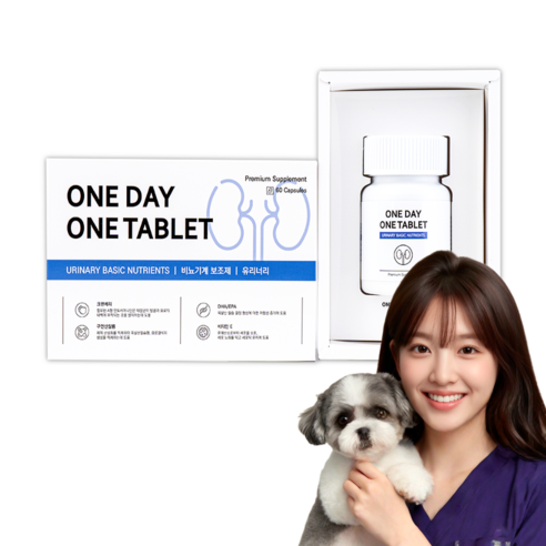 강아지 고양이 신장 비뇨기계 방광 영양제 유리너리 60캡슐 원데이원테블렛, 60회분, 유리너리+결석, 3개
