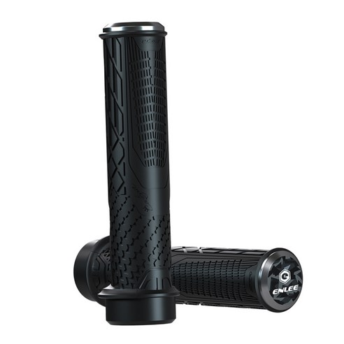 BMX 핸들 바 그립 - 잠금에 이중 잠금 - 산악 자전거 스턴트 스쿠터용, 138x22x22mm, 고무 알루미늄, 블랙