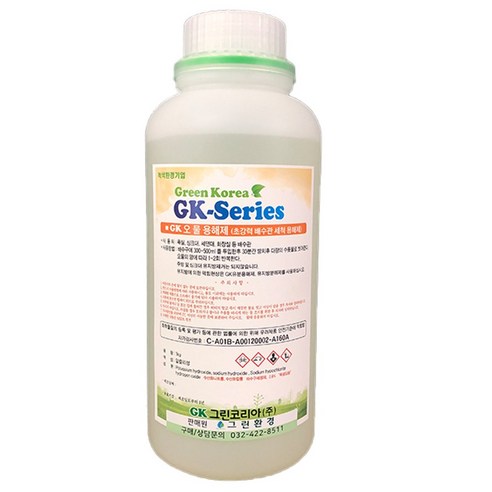 그린환경 GK 그린코리아 오물용해제 세면대막힘 하수구막힘 배수구클리너 청소세제, 1개, 1L