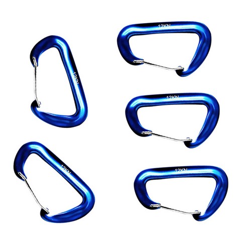 SJSHOP 5 조각 12KN Wiregate 등산 Carabiner 클립 키 체인 해먹 후크, 7075 항공 알루미늄, 블루