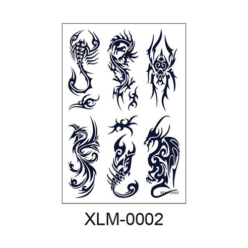 다이나토리 반영구 리얼 헤나 타투스티커 2장, XLM-0002, 2개
