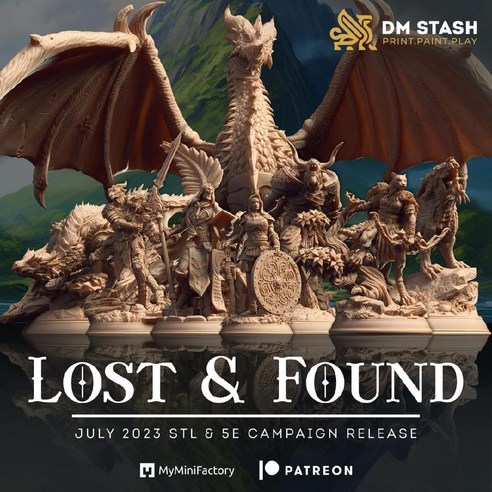 DM Stash 2023 DND 5e 미니어쳐 피규어 던전앤드래곤 TRPG 캐릭터 마스터, 25mm유니버셜베이스, 6. Sintrius Gulch