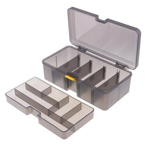 11 구획 낚시 미끼 미끼 후크 보관 도구 상자 케이스 더블 레이어, 8.5x4.7x2.6 인치, PP, 회색