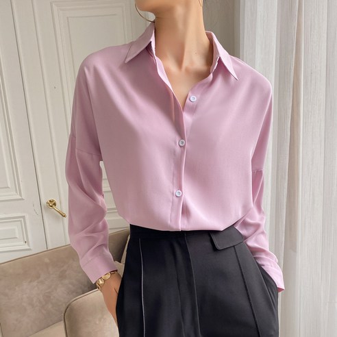 화이트 전문 셔츠 여성의 초가을 새로운 긴팔 기질 쉬폰 셔츠 가벼운 성숙한 느슨한 드레이프 디자인 틈새 감각