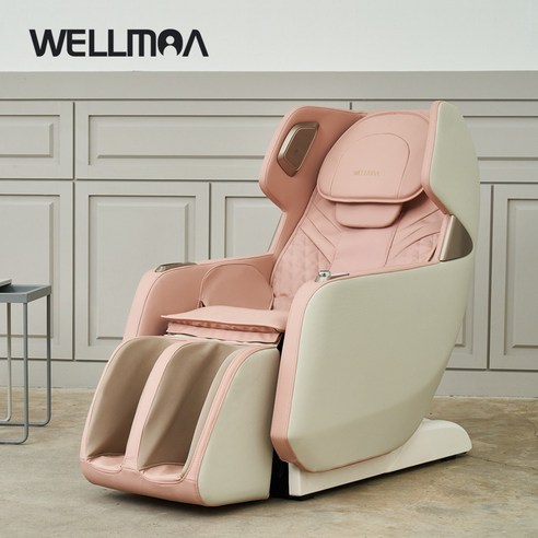 웰모아 쏘울 HCW-5500 무중력 안마의자 초경량 미니 소형 리클라이너 의자 안마기, 라이트핑크(전용러그증정)