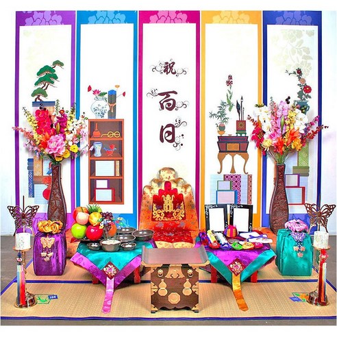 돌상대여 백일상대여 48종, 17번 좌식 백일상, 혼합색상, 1개