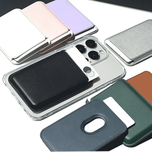 [맥세이프 카드지갑] 아이폰 맥세이프 가죽 카드 지갑 교통카드, 1개, 오렌지