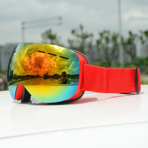 [ZQ] 새로운 스키 고글 남자 여자 더블 레이어 안티-안개 큰 스키 마스크 Uv400 안경 보호 스키 겨울 스노우 보드 고글, 하나, 2