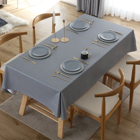 식탁보 심플 방수 가정용 테이블보 식탁커버 슬림소녀 Tablecloth, 그레이, 120*180cm, 1개