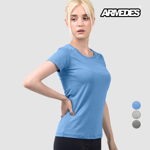 아르메데스 여성용 사방스판 라운드 반팔 티셔츠 AR-211