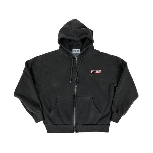 SKER ROCK 스케이터락 기모 Napping pigment sweat hood zip-up dark gray 154157