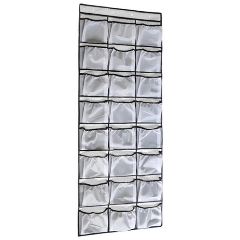 도어 오버 24 포켓 부직포 걸이 주최자 옷장 공간 절약을위한 벽 마운트 보관 가방, 70x164cm., 하얀