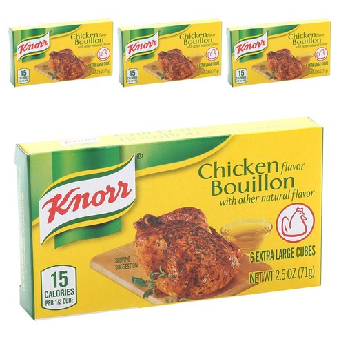 크노르 치킨 맛 부이용 큐브 XL, 71g, 4개