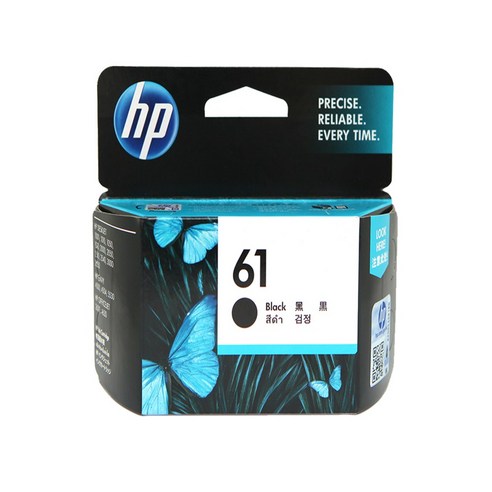 HP 정품잉크 No.61 No.61XL CH561WA CH562WA CH563WA CH564WA, 검정, 1개