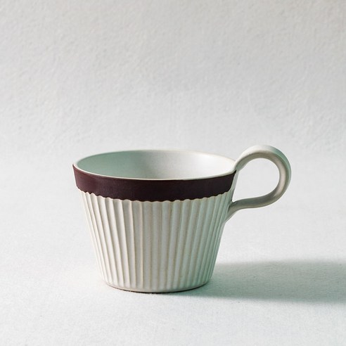 【커피잔】일본식 굵은 도자기 커피 컵 커플 레트로 커피 컵 간단한 가정용 세라믹 아메리칸 핸드 커피 컵, 카키 커피 컵