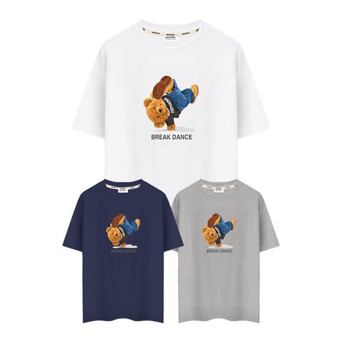제네브 남여공용 M-3XL 반팔 프린트티 힙합베어 / 4color