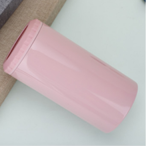 키밍 음료수 맥주 보냉 캔쿨러 500ml, 핑크, 1개
