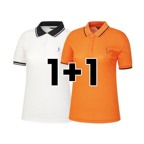 1+1 나인앤나인 기획 여성 카라 여름 반팔 티셔츠(2장세트)