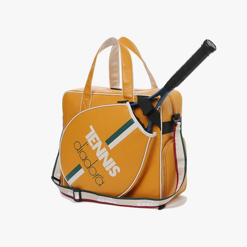 디아도라 TENNIS BOSTON BAG, 세련된 옐로우 스포티 캐주얼 가벼운 남녀공용 테니스 라켓백