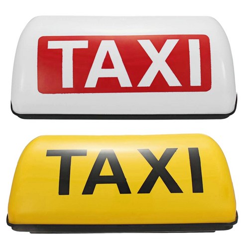 2 PCS 12V 방수 상위 기호 자기 미터 택시 램프 빛 LED 택시 신호 램프 - 노란색 & 화이트, 하나, 노란색 및 화이트
