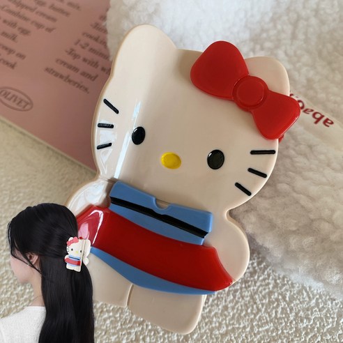 사랑스러움을 한껏 담은 헬로키티 헤어 클립: 당신의 하루에 특별함을 더하세요 키티집게핀