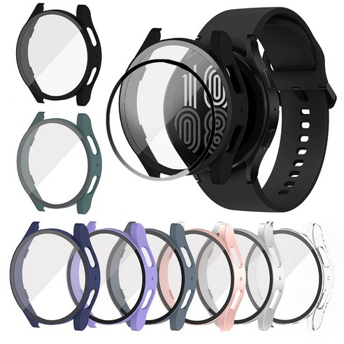 올인템 갤럭시 워치5 호환 액정 보호 강화유리 풀커버 케이스, 로즈핑크