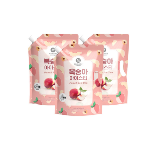 맥널티 복숭아 아이스티, 1L, 3개