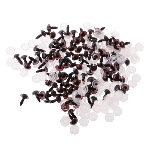 DIY 테디 베어 부드러운 장난감에 대 한 100PCS 8-12mm 플라스틱 안전 눈, 브라운