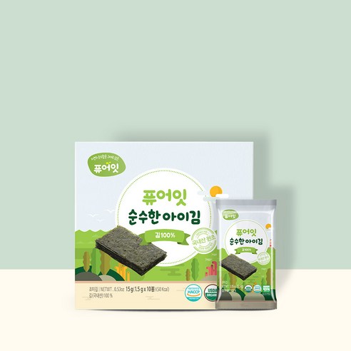 [퓨어잇] 유기농 쌀과자 떡뻥 아이간식 반찬 음료 49종 10+2