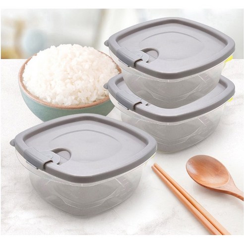(국내생산) 냉동밥 반찬보관용기 전자랜지용 350ml 내열밀폐용기 5개, 1세트, 그레이 10개