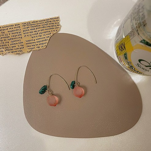 핑크 복숭아 귀걸이 2021 여름 귀여운 귀걸이 간단한 모리 한국어 귀걸이 여성