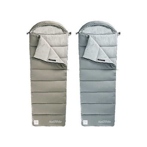 NatureHike 네이처하이크 슬리핑백 캠핑용 코튼 침낭 M400, R 그레이, 1개