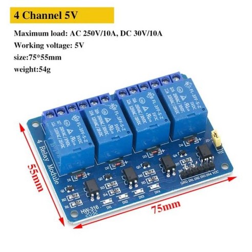 5v 12v 1 2 4 6 8 채널 릴레이 모듈 옵토 커플러 출력 아두이노 웨이, [01] 4 Channel 5V