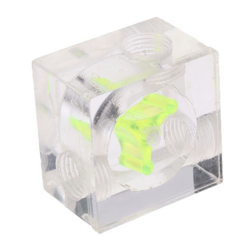 물 냉각 유량계 아크릴 G1/4 나사 식 유량 표시기 3 가지 방법, 40x40x30mm, 녹색
