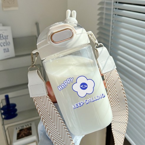 【휴대용 물병】물 컵 찾고 플라스틱 컵 대용량 물병 스타일 주전자 휴대용 드롭 방지, 색깔15