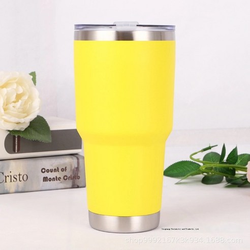 ZZJJC 아이디어 보온병 아이디어 텀블러 아웃도어 보온병, 황-1, 600 ml