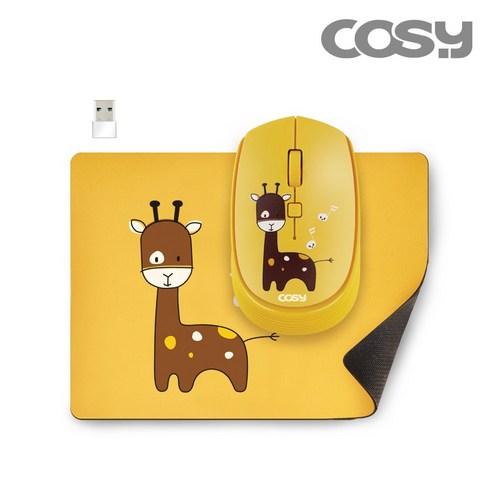 코시(COSY) 아기기린 무선 마우스 패드 세트 M2146WLMP