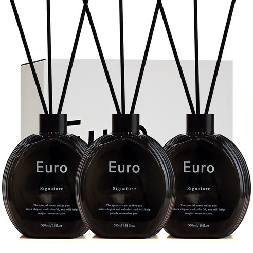 유로 시그니처 대용량 디퓨저 550ml 3p + 차량용 디퓨저 증정, 3개, 공항면세점